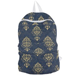 Floral Damask Pattern Texture, Damask Retro Background Foldable Lightweight Backpack by nateshop