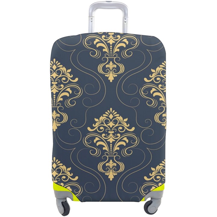 Floral Damask Pattern Texture, Damask Retro Background Luggage Cover (Large)