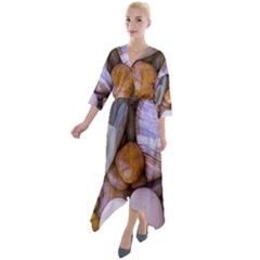 Hearts Of Stone, Full Love, Rock Quarter Sleeve Wrap Front Maxi Dress by nateshop