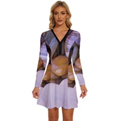 Hearts Of Stone, Full Love, Rock Long Sleeve Deep V Mini Dress  by nateshop