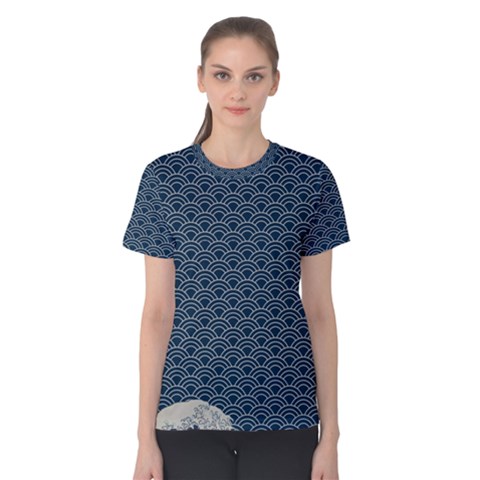 Kanagawa, Hokusai, Japanese Art, Women s Cotton T-shirt by nateshop