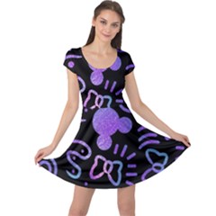 Multicolor Disney , Corazones, Mouse Cap Sleeve Dress by nateshop