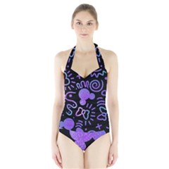 Multicolor Disney , Corazones, Mouse Halter Swimsuit by nateshop