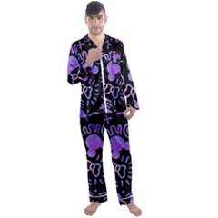 Multicolor Disney , Corazones, Mouse Men s Long Sleeve Satin Pajamas Set by nateshop