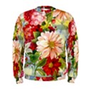 Painted Flowers Texture, Floral Background Men s Sweatshirt View1