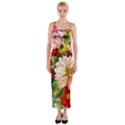 Painted Flowers Texture, Floral Background Fitted Maxi Dress View1