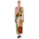 Painted Flowers Texture, Floral Background Fitted Maxi Dress View2