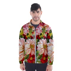 Painted Flowers Texture, Floral Background Men s Windbreaker by nateshop