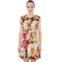 Painted Flowers Texture, Floral Background Adorable in Chiffon Dress View1