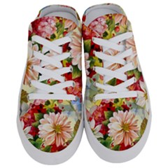 Painted Flowers Texture, Floral Background Half Slippers by nateshop