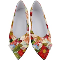 Painted Flowers Texture, Floral Background Women s Bow Heels by nateshop