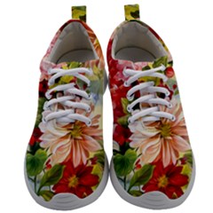 Painted Flowers Texture, Floral Background Mens Athletic Shoes by nateshop