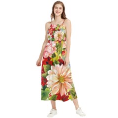 Painted Flowers Texture, Floral Background Boho Sleeveless Summer Dress by nateshop