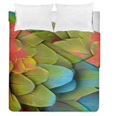 Parrot Feathers Texture Feathers Backgrounds Duvet Cover Double Side (queen Size) by nateshop