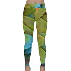 Parrot Feathers Texture Feathers Backgrounds Classic Yoga Leggings by nateshop