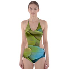 Parrot Feathers Texture Feathers Backgrounds Cut-out One Piece Swimsuit by nateshop