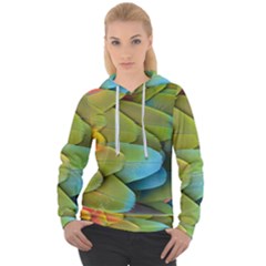 Parrot Feathers Texture Feathers Backgrounds Women s Overhead Hoodie by nateshop