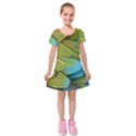 Parrot Feathers Texture Feathers Backgrounds Kids  Short Sleeve Velvet Dress View1