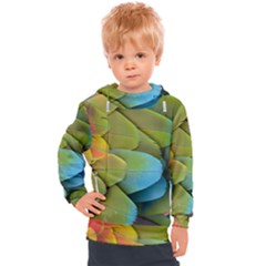 Parrot Feathers Texture Feathers Backgrounds Kids  Hooded Pullover by nateshop