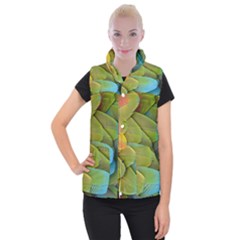 Parrot Feathers Texture Feathers Backgrounds Women s Button Up Vest by nateshop