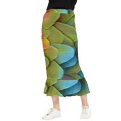 Parrot Feathers Texture Feathers Backgrounds Maxi Fishtail Chiffon Skirt by nateshop