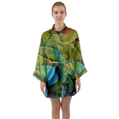 Parrot Feathers Texture Feathers Backgrounds Long Sleeve Satin Kimono by nateshop