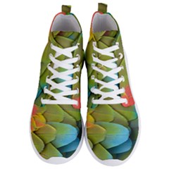 Parrot Feathers Texture Feathers Backgrounds Men s Lightweight High Top Sneakers by nateshop