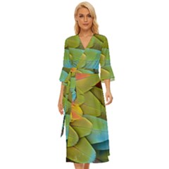 Parrot Feathers Texture Feathers Backgrounds Midsummer Wrap Dress by nateshop