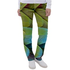 Parrot Feathers Texture Feathers Backgrounds Women s Casual Pants by nateshop