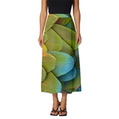 Parrot Feathers Texture Feathers Backgrounds Classic Midi Chiffon Skirt by nateshop