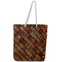 Pattern, Abstract, Texture, Mandala Full Print Rope Handle Tote (large) by nateshop