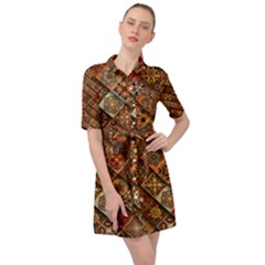 Pattern, Abstract, Texture, Mandala Belted Shirt Dress by nateshop