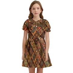 Pattern, Abstract, Texture, Mandala Kids  Bow Tie Puff Sleeve Dress by nateshop