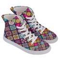 Pattern, Colorful, Floral, Patter, Texture, Tiles Men s Hi-Top Skate Sneakers View3