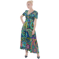 Patterns, Green Background, Texture, Hd Wallpaper Button Up Short Sleeve Maxi Dress by nateshop