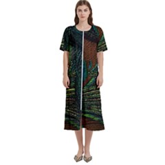 Peacock Feathers, Feathers, Peacock Nice Women s Cotton Short Sleeve Night Gown by nateshop