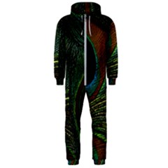 Peacock Feathers, Feathers, Peacock Nice Hooded Jumpsuit (men) by nateshop