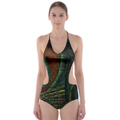 Peacock Feathers, Feathers, Peacock Nice Cut-out One Piece Swimsuit by nateshop