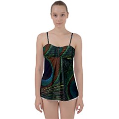 Peacock Feathers, Feathers, Peacock Nice Babydoll Tankini Top by nateshop