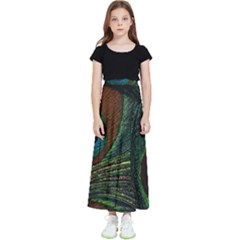 Peacock Feathers, Feathers, Peacock Nice Kids  Flared Maxi Skirt