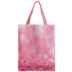 Pink Glitter Background Zipper Classic Tote Bag by nateshop