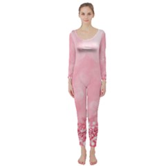 Pink Glitter Background Long Sleeve Catsuit by nateshop