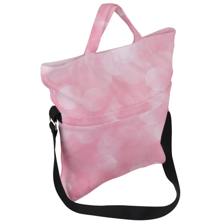 Pink Glitter Background Fold Over Handle Tote Bag