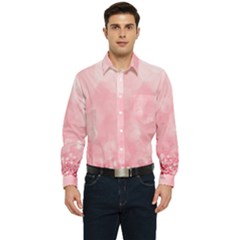 Pink Glitter Background Men s Long Sleeve Pocket Shirt  by nateshop