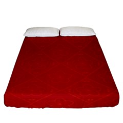 Red Chinese Background Chinese Patterns, Chinese Fitted Sheet (california King Size) by nateshop