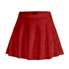 Red Chinese Background Chinese Patterns, Chinese Mini Flare Skirt