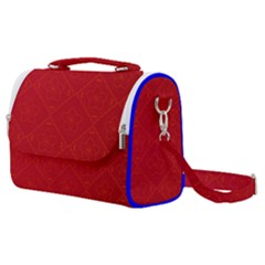 Red Chinese Background Chinese Patterns, Chinese Satchel Shoulder Bag by nateshop