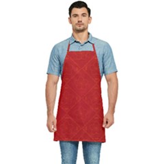 Red Chinese Background Chinese Patterns, Chinese Kitchen Apron by nateshop