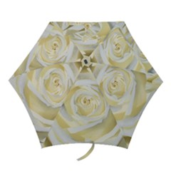 White Roses Flowers Plant Romance Blossom Bloom Nature Flora Petals Mini Folding Umbrellas by Proyonanggan