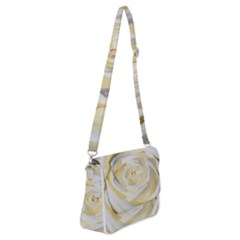 White Roses Flowers Plant Romance Blossom Bloom Nature Flora Petals Shoulder Bag With Back Zipper by Proyonanggan